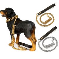 【LZ】wbv175 Gold Stainless Steel Chain Dog Traction Rope Buffer Spring Explosion-proof Pet Dog Leash for Large Dogs Pitbull Doberman Bully