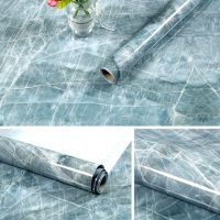 Wallpaper Pvc กันน้ำกาวในตัวกระดาษผนังหินอ่อนสำหรับห้องครัวที่ทันสมัยที่ตกแต่งผนังห้องน้ำสติ๊กเกอร์ติดผนัง