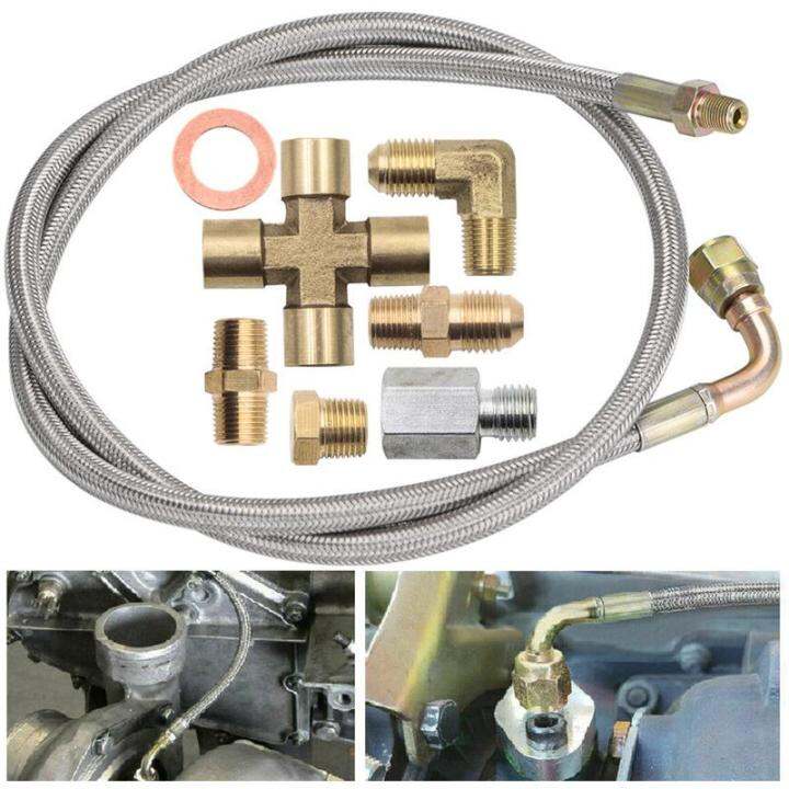 Turbo Oil Feed Line Kit Universal Oil Return Line Oil Drain Line Kit 1/
