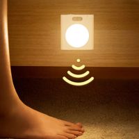 Motion Sensor LED Night Light Battery Powered Cabinet Round Night Lamp Bedside Lights For Bedroom Home Closet Lighting