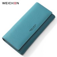 WEICHEN Simplism Wallet Soft Leather Ladies Long Purse Card Holder Phone Pocket Women Wallets Clutch Female Portfel Carteira