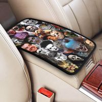 Halloween Horror Movie Character Car Armrest Box Pad Non-Slip Center Console Protection Cover Mat Universal Fit Pipe Fittings Accessories