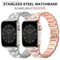 ◑卐▤ Bling Diamond Metal Strap for Apple Watch Band 44mm 41mm 42mm 38mm 40mm 45mm Women Bracelet Belt Iwatch Series 8 7 SE 6 5 4 3