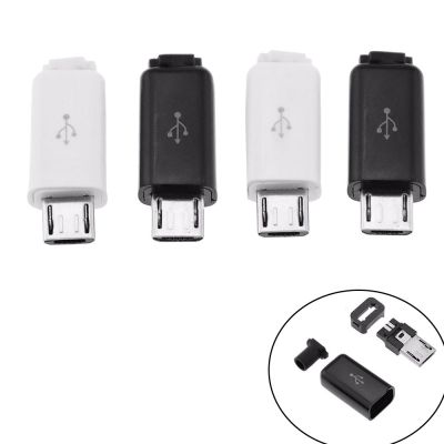 10 BUAH 4 in 1 Micro USB konektor plug Hitam/Putih Las Data OTG antarmuka baris DIY data aksesoris kabel
