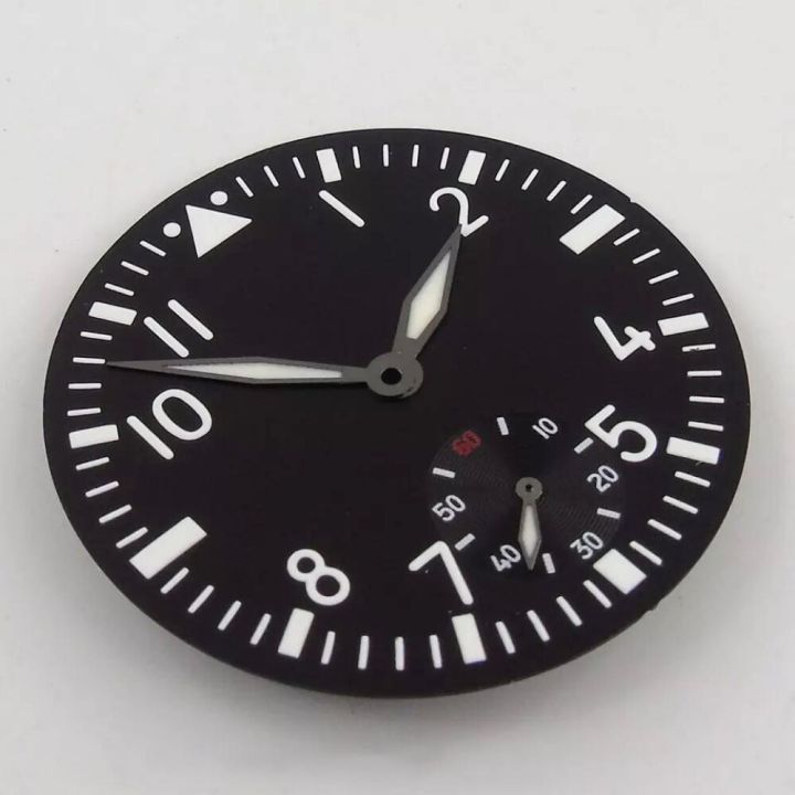 38-8mm-watch-dial-green-luminous-watch-accessories-repair-parts-for-swiss-eta-6498-seagull-st3620-movement