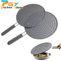 Special Offers Silicone Kitchen Splatter Screen With Handle Heat-Resisting Oil Splash Guard Drain Board Cover Kitchen Frying Pan Lid