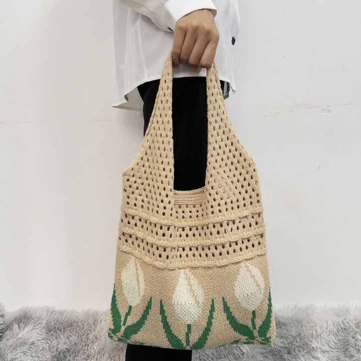 mesh-hollow-woven-handbag-portable-handbag-clutch-fashion-shoulder-bag-ladies-shoulder-bag-tulip-graphic-knitted-shoulder-bag