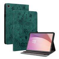 สำหรับแท็บ Lenovo M8เจนเนอร์4th ผีเสื้อ TB-300FU Casing Tablet หนังพิมพ์ลายกุหลาบ (สีชมพู)