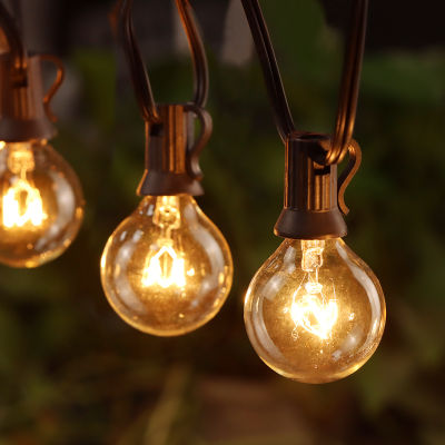 25Ft G40 Globe Bulb String Lights with 25 Glass Vintage Bulb Outdoor Patio Garden Garland Decorative Fairy Christmas lights