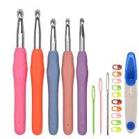 【CC】 Large Size 6.5/7.0/8.0/9.0/10.0mm Crochet Hooks Set Ergonomic Soft Handle Needles Aluminum Knitting Mom