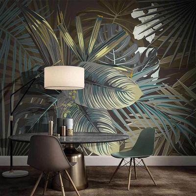 [hot]Custom 3D Photo Wallpaper Green Banana Leaf Home Wall Decoration Mural Painting Wallpapers For Living Room Bedroom Background