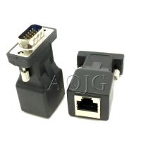 1 Pasang VGA Extender Male Perempuan untuk Lan RJ45 CAT5 CAT6 20 M Jaringan Kabel Adaptor TD915 Dropship