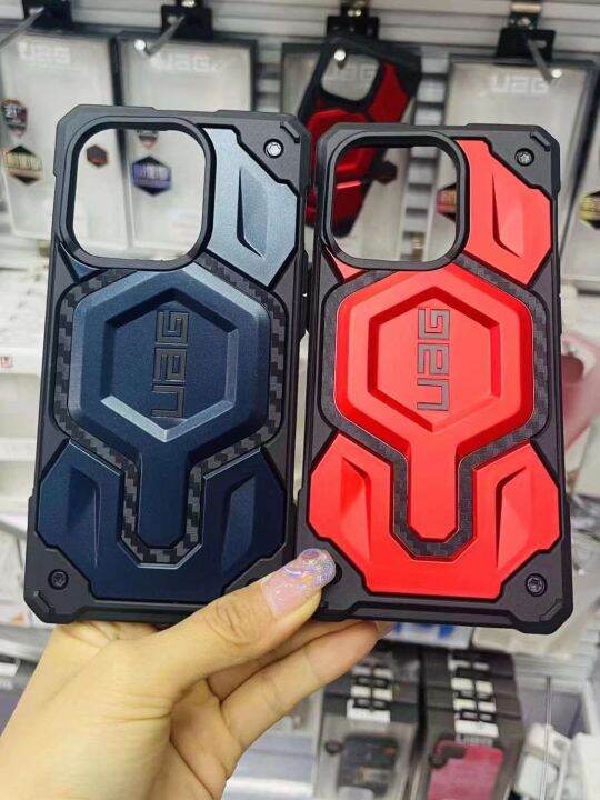 uag-คาร์บอนไฟเบอร์พระมหากษัตริย์กรณีป่นปี้ทนกับ-magsafe-สำหรับ-iphone-14-pro-max-14พลัส14-13-pro-max-13-pro-13กับ-magsafe-กันกระแทกป้องกันโทรศัพท์ปลอก