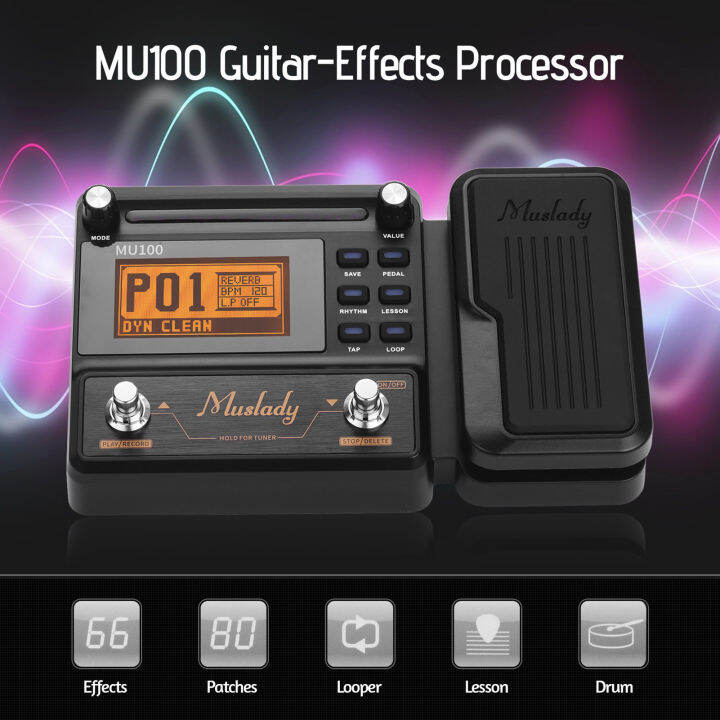 Muslady MU100 Guitar Multi-effects Processor Electric Guitar Effect ...