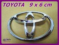 TOYOTA LOGO "CHROME" EMBLEM (9.0x6.0 cm.) STICKER #โลโก้ โตโยต้า (ขนาด 9x6 ซม.) สินค้าคุณภาพดี