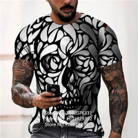 2023 newVintage Skull 3D Print T-Shirts Men Women Casual Short Sleeve Cool T Shirt Harajuku Streetwear Tops