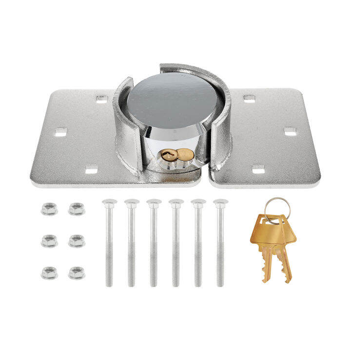 【Container Lock】Hidden Shackle Padlock Set Keyed Alike with Hasp,Steel Chrome Coating with 2Keys
