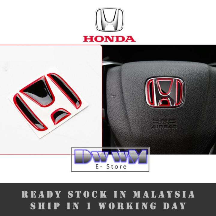 HONDA TYPER Steering Wheel Logo (RED) Emblem Sticker Decals for HRV