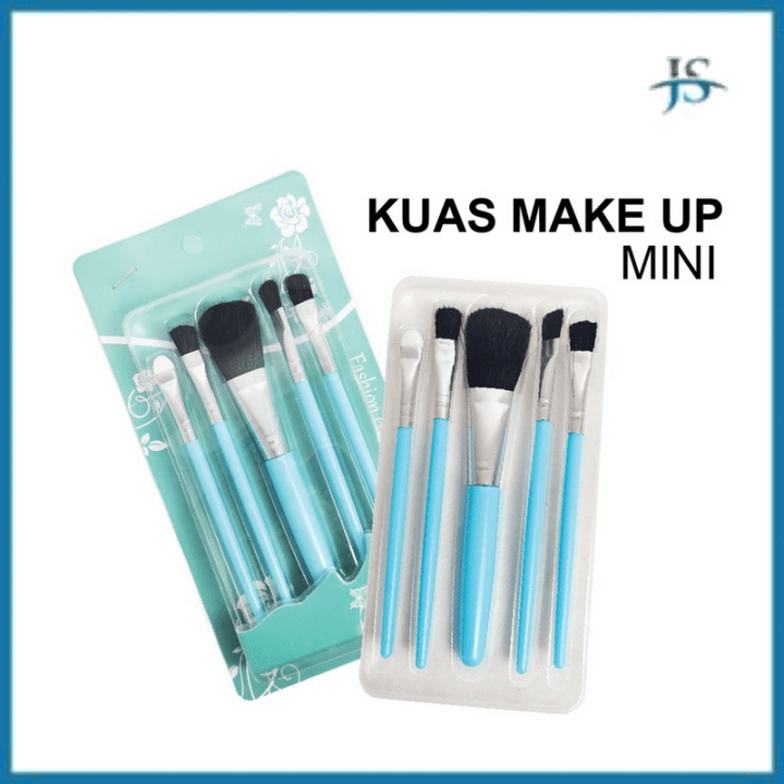 JS Kuas Make Up Set 5 IN 1 Mini Travel / Paket Kuas Make Up Brush Eye ...