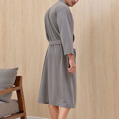 Women Men Bath Robe Waffle Shower Sleepwear Nightgowns Robe Male Female Bathrobe Long Woman Man Pajamas