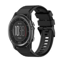 สำหรับ Garmin Fenix 3 Sapphire 26มม. ซิลิโคนเนื้อสายนาฬิกาข้อมือแนวนอนพร้อมอุปกรณ์กำจัด (สีดำ)