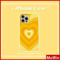 Mowin - เข้ากันได้สำหรับ เคสไอโฟน เคสไอโฟน11 สำหรับ iPhone 14 Pro Max เคส iPhone สีเหลืองสดใสเคส TPU อ่อนกันกระแทกป้องกันกล้อง รูปหัวใจง่ายๆ เข้ากันได้ สำหรับ iPhone 13 Pro max 12 Pro Max 11 xr xs 7Plus 7 8