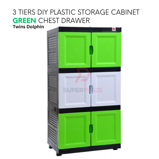 Green Color 3 Tiers DIY Storage Plastic Chest Drawer Lazada