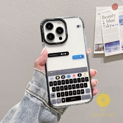 ☜﹍❀ For เคสไอโฟน 14 Pro Max [Dialog Box Keyboard] เคส Phone Case For iPhone 14 Pro Max Plus 13 12 Mini 11 For เคสไอโฟน11 Ins Korean Style Retro Classic Couple Shockproof Protective TPU Cover Shell