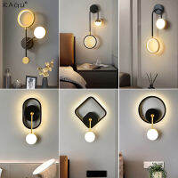 Hot Sale Led Black And Gold Wall Lamp Simple Art Indoor Home Decoration Modern Living Room Corridor Bedside