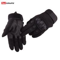 Redcolourful 1 Pair Touch-Screen Tactical Full Finger Gloves Breathable Comfortable Outdoor Motorcycle Riding Gloves