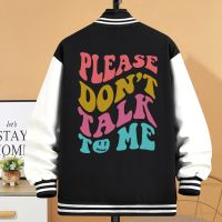 【HOT】❏☸▤ Please DonT Talk To Baseball Uniform WomenS Oversize Overcoat Street Coat S-5Xl Streetwear Female