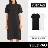 Yuedpao (ใหม่ล่าสุด!!) ผ้าหนาทรงสวย ยับยากรีดง่าย รับประกันไม่ย้วย 2 ปี Signature Oversize Dress  Set Black&amp;White