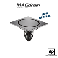 MAGdrain C14Q50-N  (color: Space Silver) ชุดท่อระบายน้ำวัสดุสแตนเลส 304 ระบบป้องกันการย้อนกลับ   ขนาด 4x4 นิ้ว