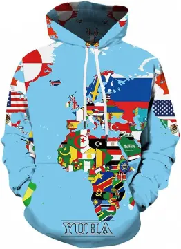 Men 3d geo hot sale print hooded sweatshirt