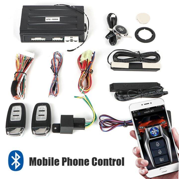Car Smart Alarm Starter System Bluetooth Autostart Lock Set Start Stop Push Button Keyless