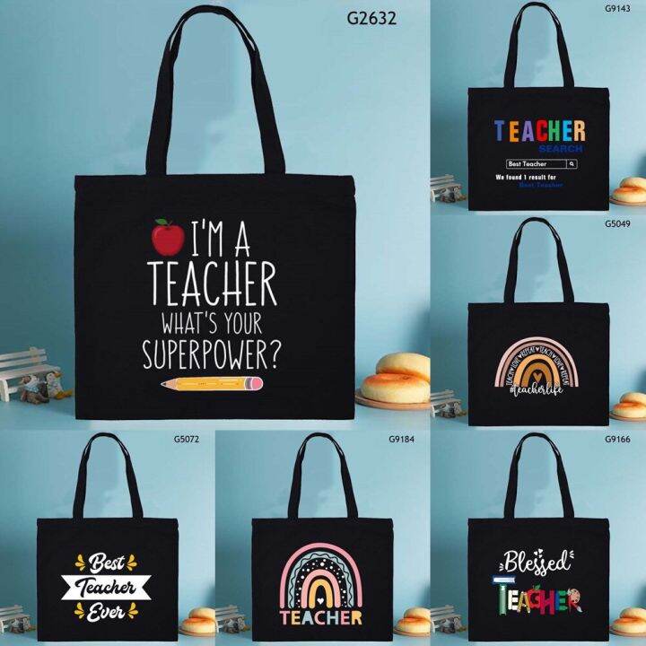 Teacher Tote Bag with Zipper Teacher's Day Gifts Totes Bookbag Fashion