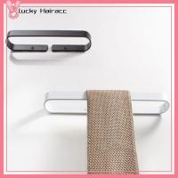 LUCKY HAIRACC 2 Pcs สีดำสีดำ ราวแขวนผ้าเช็ดตัว อลูมิเนียมอลูมินัม สีขาวขาว ราวแขวนผ้าเช็ดตัวติดผนัง ง่ายต่อการใช้ ความจุแบริ่งที่แข็งแกร่ง ที่แขวนผ้าเช็ดตัว ห้องน้ำในห้องน้ำ