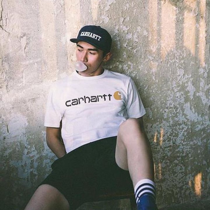 เสื้อยืดแฟชั่นผู้ชายแบบลําลอง-carhartt