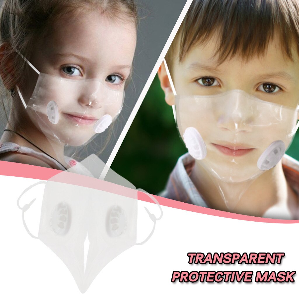 Reusable Mouth Covering,5PC Visable Face Covering with Clear Window,Washable Visible Expression Lip Reading,Breathable Face Guard Outdoor Cycling Protection for Children 