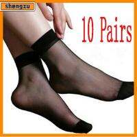 SHENGZU 10 Pair แฟชั่น เซ็กซี่ ฤดูร้อน โลว์คัท ถุงน่องสั้น ผ้าไหมบางพิเศษ ถุงเท้าข้อเท้า