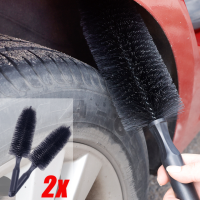 แปรงล้อรถแปรงทำความสะอาดยางเครื่องมือ Auto Rim Scrubber Cleaner Duster Handle รถจักรยานยนต์รถบรรทุกล้อ Detailing Brushes