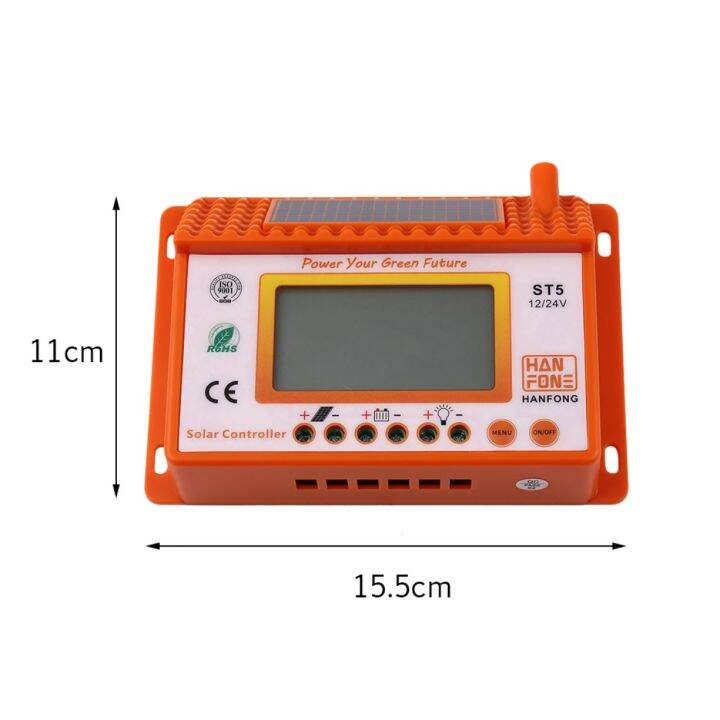 carcool-ตัวควบคุมการชาร์จพลังงานแสงอาทิตย์-หน้าจอดิจิตอลขนาดใหญ่-st5-10-st5-20-12v-24v-เครื่องชี้วัด-led-แปลงอัตโนมัติ