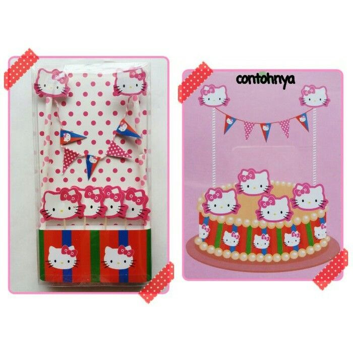 Topper Cake Hiasan Kue Ulang Tahun Model Sedotan Karakter Hello Kitty Kemasan Lux Lazada Indonesia 8328