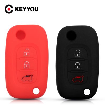 ❄ KEYYOU For Renault Fluence Clio Megane For Mercedes For LADA Vesta Granta XRay Kalina Priora Sedan Sport 3 Buttons Silicone case