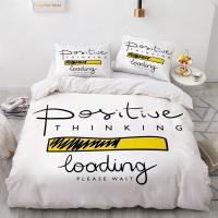 3D Simple Letter White King Queen Full Twin Pillow Shams Quilt Covers Simple Style Cover Set Case Bedding Set Home Textile