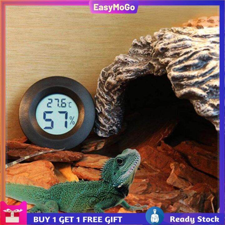 EasyMoGo Digital LCD Reptile Thermometer Hygrometer for Terrarium Ideal