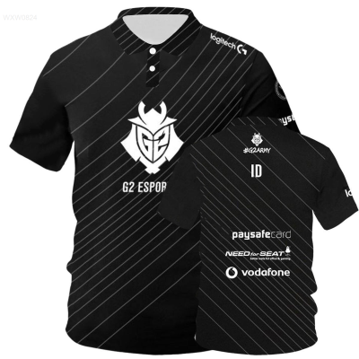 E-sports Summer G2 Team Youth Enthusiasts POLOT Shirt League Of Legends CSGO Game Fans Black Summer POLO Short-sleeved Outdoor Top 06（Contactthe seller, free customization）high-quality