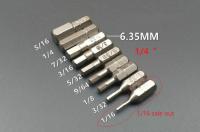 【CW】 8Pcs British Screwdriver Bits 3/32 quot;-5/16 quot; Magnetic S2 1/4 quot; Shank  security bit Hand Tools L25mm