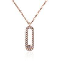 LORIELE สร้อยคอมอยส์ซอไนท์แท้18K ชุบกุหลาบคลิปหนีบกระดาษเงินจี้ของขวัญเครื่องประดับสำหรับผู้หญิงน้องสาวน้องสาว