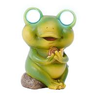 Resin Frog Lamp Solar Garden Lamp Decorative Frog Figurine Outdoor Ornament Frog Solar Lights Outdoor Decorative Tabletop